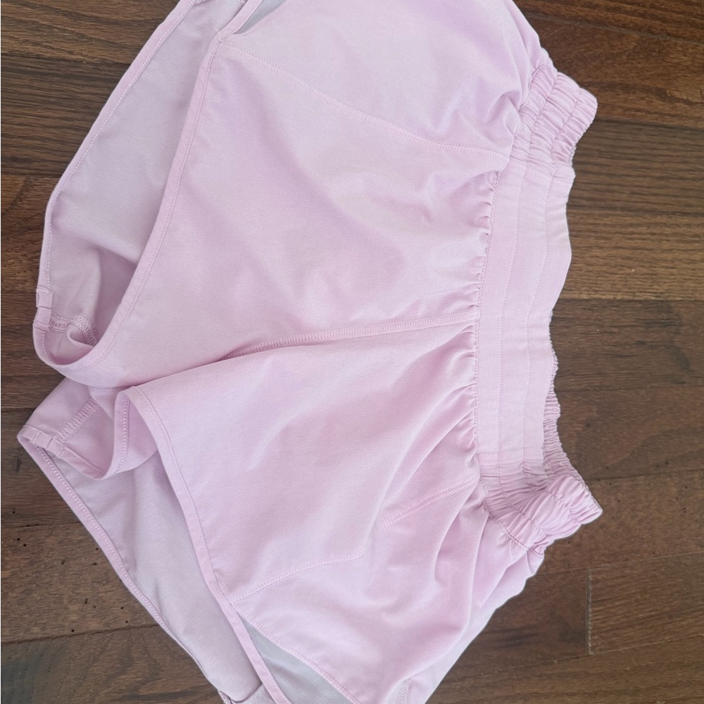 Women's Light Pink Athletic Shorts with Elastic Waistband